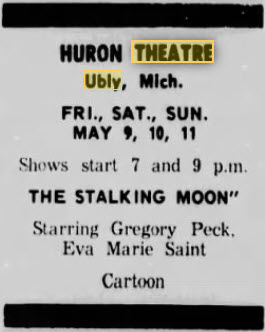 Huron Theatre - May 9 1969 Ad (newer photo)